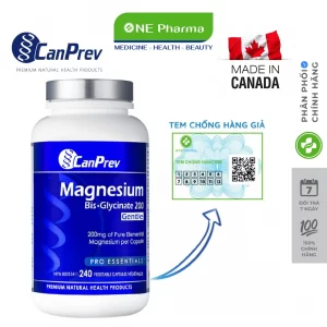 Vien uong Magnesium Bis Glycinate 200 Gentle Canprev Canada_240vien_nen