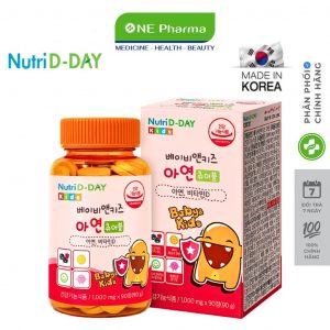 Baby & Kids Zinc H/90V NUTRI D-DAY Kẹo dẻo kẽm & vitamin tăng đề kháng 