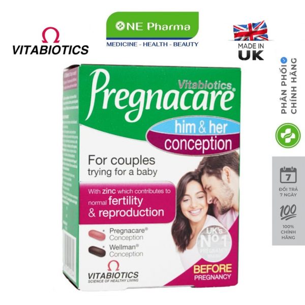 Pregnacare Him&Her H/60v VITABIOTICS Tăng Thụ Thai Cặp Đôi