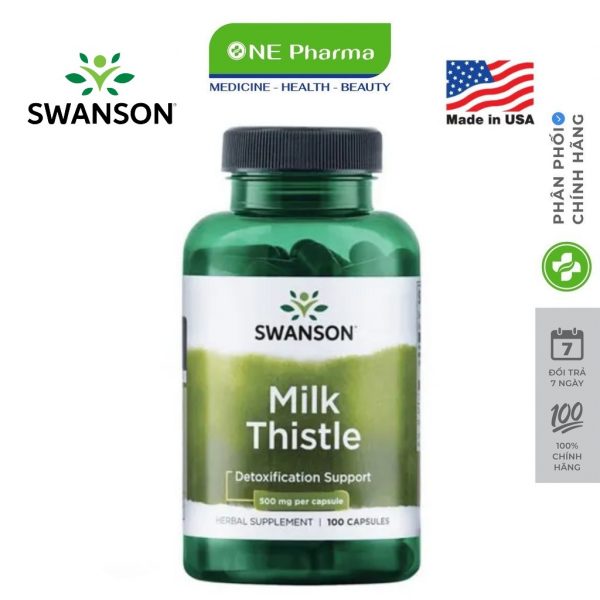 Viên uống hỗ trợ thải độc gan Swanson Full Spectrum Milk Thistle 500mg