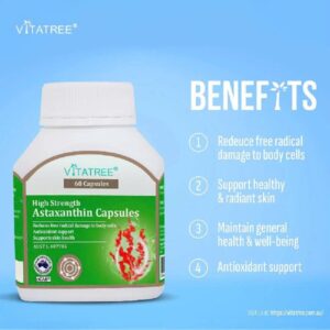 Viên chống lão hóa Vitatree High Strength Astaxanthin -60 viên