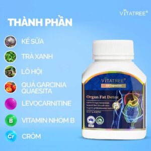 Viên thải độc mỡ nội tạng Vitatree Organ Fat Detox - 60 viên