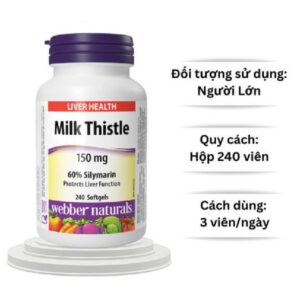 Viên uống giải độc gan Webber Naturals Milk Thistle & 150mg