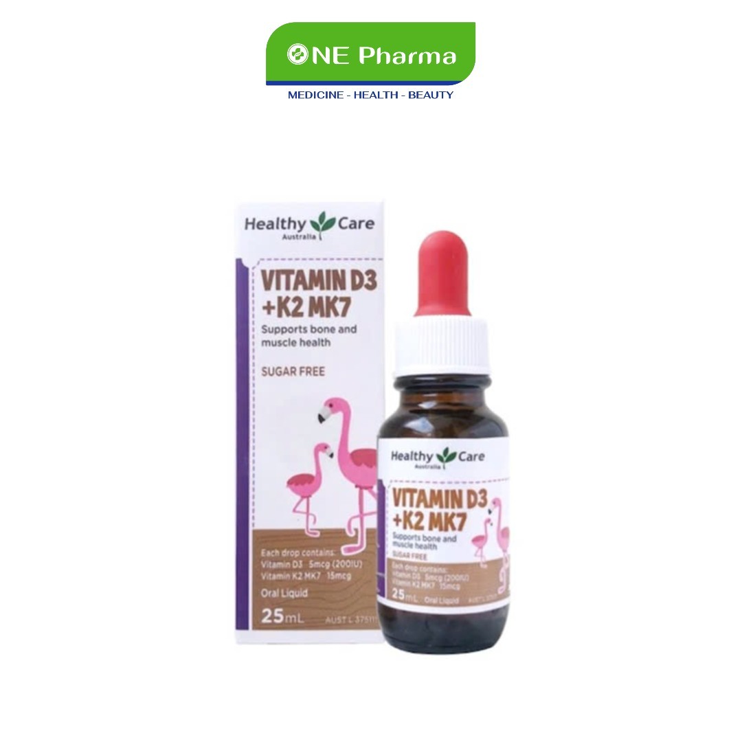 Vitamin D3 + K2 Mk7 Healthy Care 25 ml