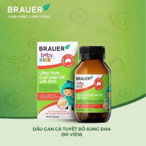 brauer baby kids & ultra pure cod liver oil with dha 90 viên