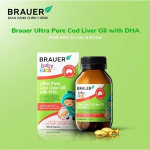 brauer baby kids ultra pure cod liver oil with dha 90 viên