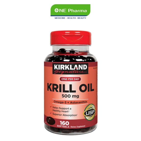Dầu nhuyễn thể Kirkland Signature Krill Oil 500mg 160 Viên