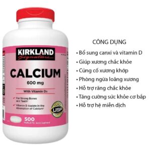 Kirkland Signature Calcium 600mg + D3 - 500 viên