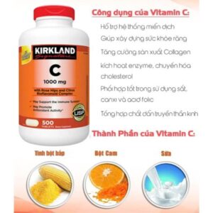 Viên uống Vitamin C Kirkland Signature 1000mg - 500 viên