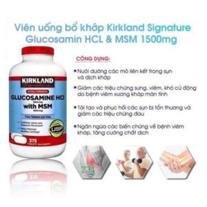 Viên uống bổ khớp Kirkland Signature Glucosamine HCL & MSM 1500mg