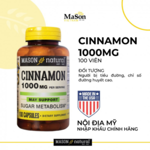 Vien uong Mason Natural Cinnamon 1000mg