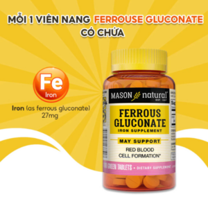 Mason Natural Ferrous Gluconate 100 vien bo sung sat huu co
