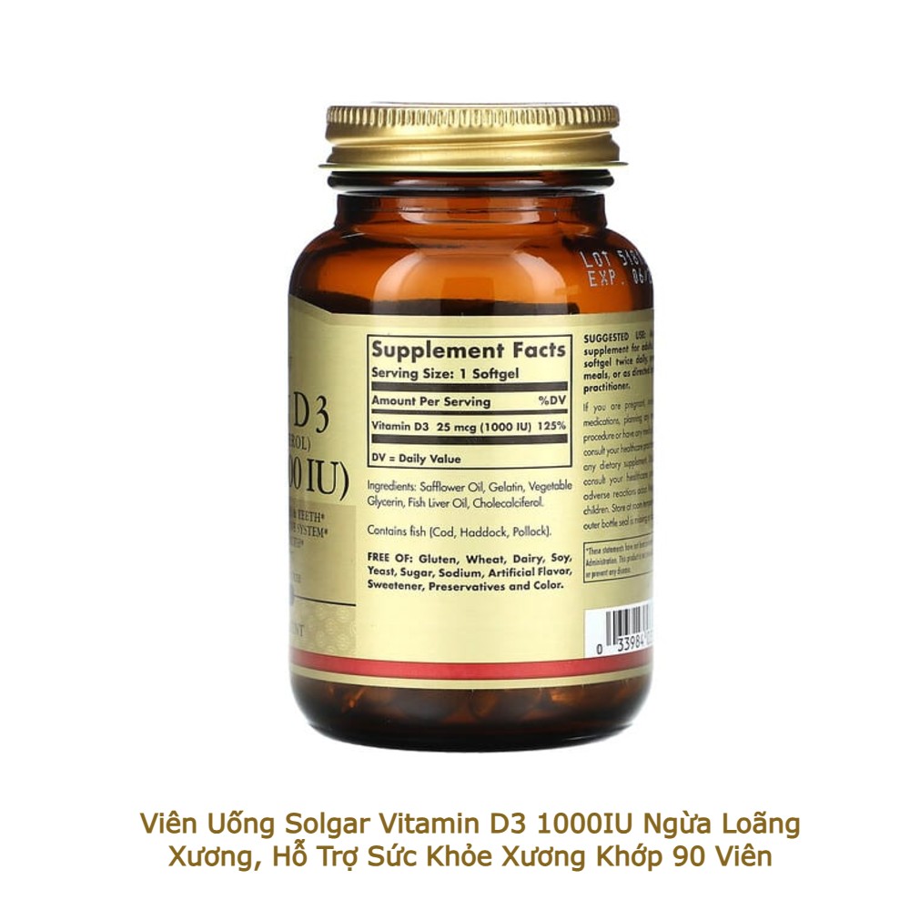 Solgar Vitamin D3 1000IU CHINH HANG