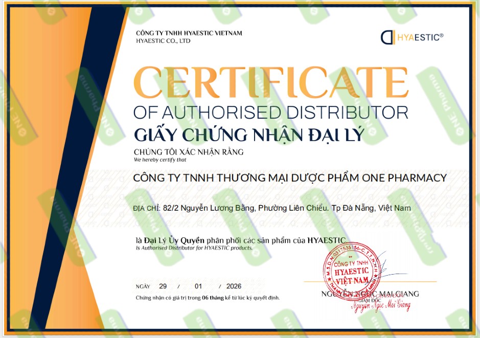 Hyaestic chung nhan pjg