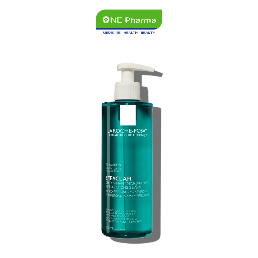 Gel Rửa Mặt Và Tắm La Roche-Posay Effaclar Micro-Peeling Purifying Gel Tẩy Tế Bào Chết, Giảm Mụn – 400ml